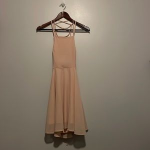 Lulus Baby Pink Straight Cut Neckline Mini Dress